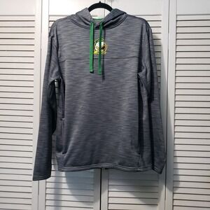Oregon Ducks Hoodie Unisex Size Small Heather Gray Logo Pockets Collage Football